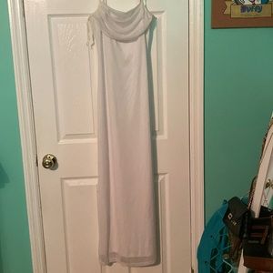 White glittery maxi dress